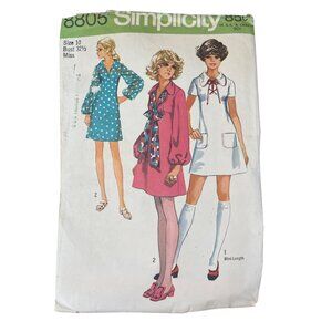 60s Simplicity 8805 Vintage Sewing Pattern Size 10 Young Junior Teens CUT